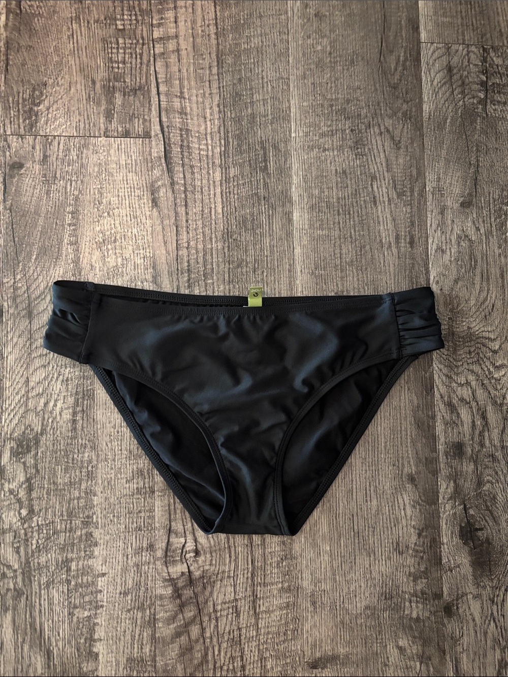 next Bikini Bottom with Side Ruching - Black - Size Large